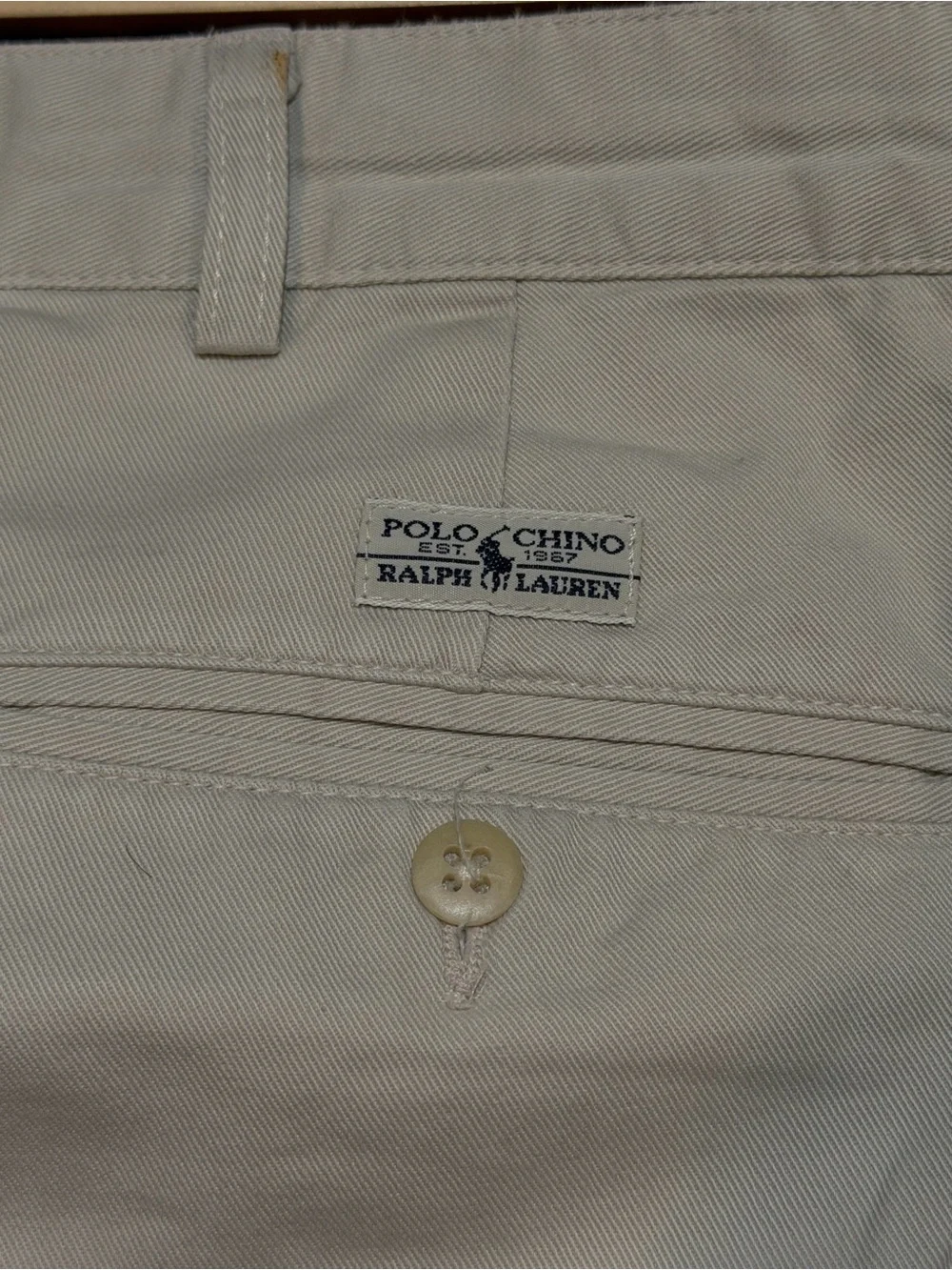 VTG Polo Ralph Lauren Andrew Pant Mens 38/30 Beige Pleated Classic Chino